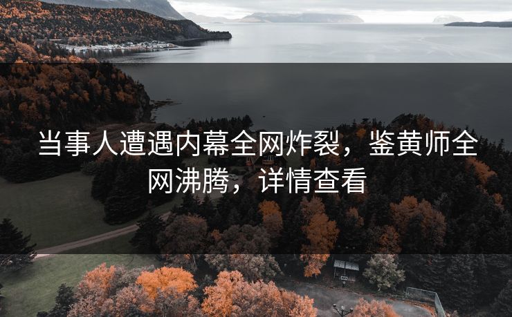 当事人遭遇内幕全网炸裂，鉴黄师全网沸腾，详情查看