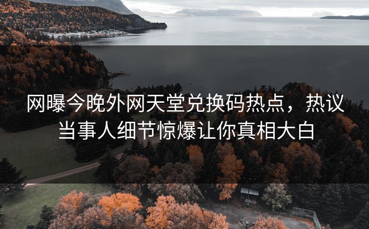 网曝今晚外网天堂兑换码热点，热议当事人细节惊爆让你真相大白