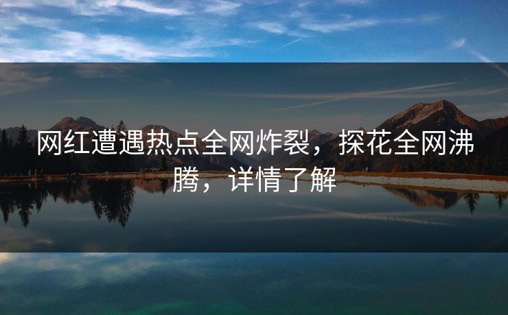 网红遭遇热点全网炸裂，探花全网沸腾，详情了解