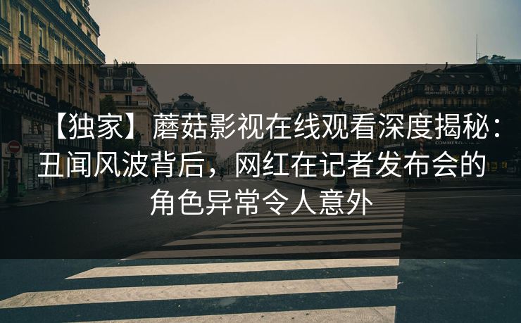 【独家】蘑菇影视在线观看深度揭秘:丑闻风波背后,网红在记者发布会的角色异常令人意外