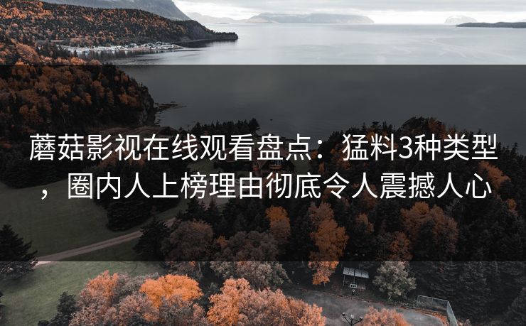 蘑菇影视在线观看盘点:猛料3种类型,圈内人上榜理由彻底令人震撼人心